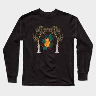 Baby fox sleeping in the mystery forest Long Sleeve T-Shirt